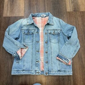 Pulse flannel lined faded denim jacket xs